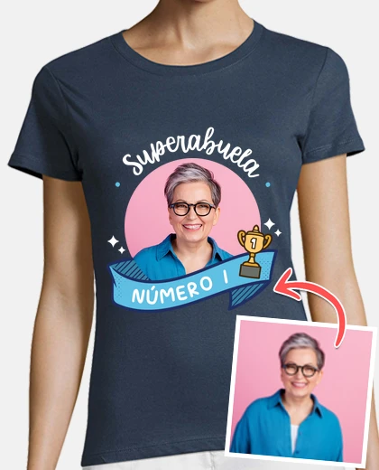 camiseta superabuela número 1 foto personalizable