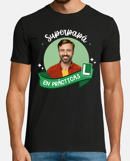 camiseta superpapa en practicas foto personalizable