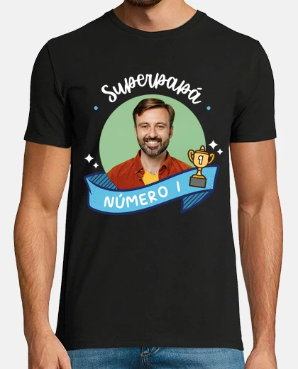 camiseta superpapa numero 1 foto personalizable regalos día del padre personalizados