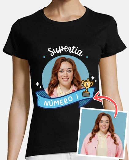 Camiseta camiseta supertía número 1 foto personalizable