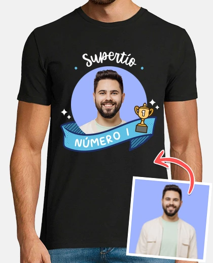 Camiseta camiseta supertío numero 1 foto personalizable