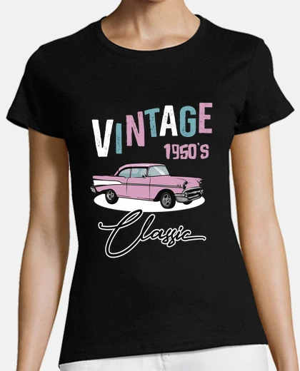 Playera Camiseta Vintage 1950s Rockabilly American Classic Cars USA