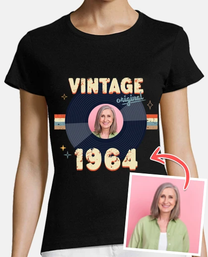 camiseta vintage 1964 foto personalizable