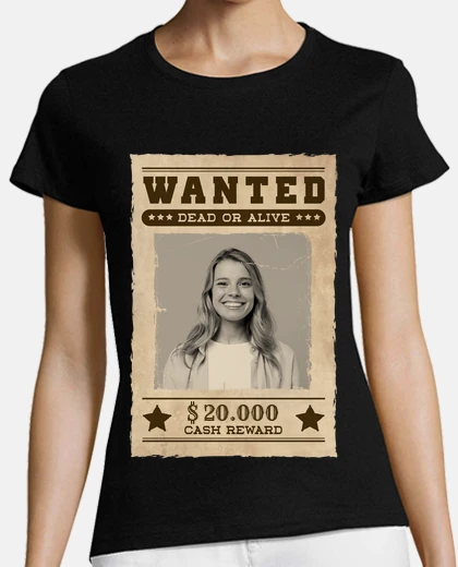 camiseta wanted foto personalizable