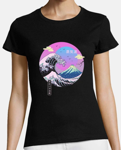 Playera camiseta wave estética mujer