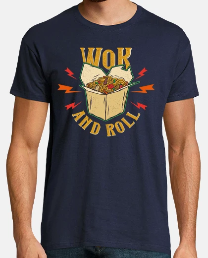 Camiseta Camiseta Wok Comida Estilo Vintage