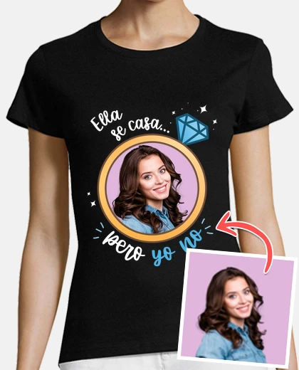 camiseta yo no me caso foto personalizable
