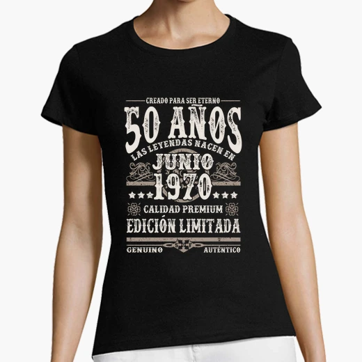 camiseta 50 años mujer