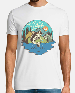 Camiseta  Pescado Lago Retro Vintage