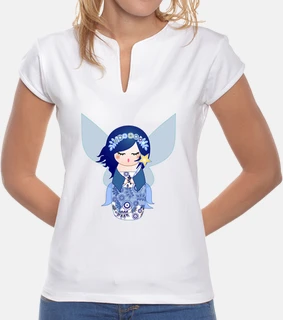 Camiseta cuello mao Kokeshi Hada Azul