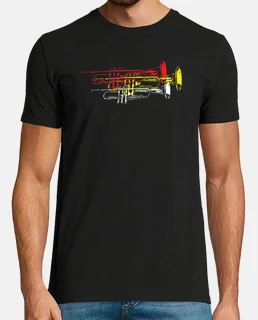 camiseta divertida trompetas multicolor