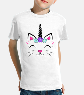 Camiseta Gata Unicornio Fantasía Divertidas Graciosa Infantiles Animales