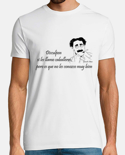 camiseta Groucho Marx Hombre, manga corta, blanco, calidad extra