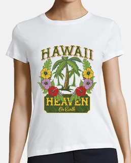 Camiseta Hawaii Flores Palmeras Color