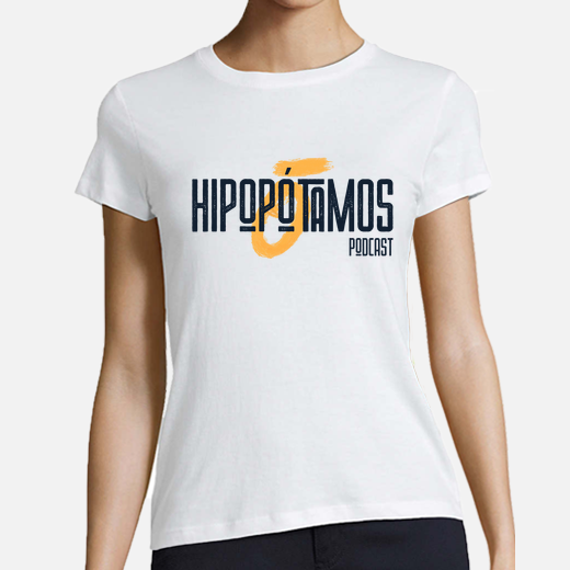 camiseta hipopótamos mujer - colores claros - logo grande