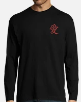 Redkanji amor símbolo t camisa masculina algodão 6xl amor japonês kanji  kanji símbolo gaara gara areia