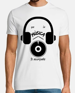Camiseta Hombre que la música te acompañe NEGRO