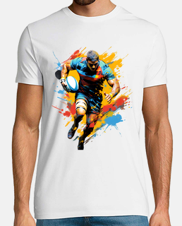 camiseta, jugador en acción, rugby, mundo,