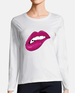 Camiseta Labios Rosas Sexys Mujer Fashion