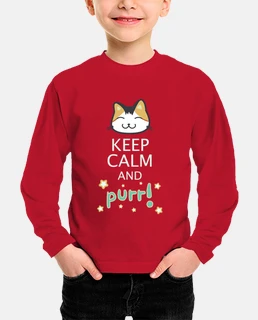 Camiseta manga larga Keep calm and purr talla pequeña