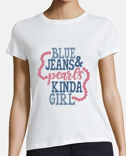 Camiseta Perlas Jeans Girl Retro Colores