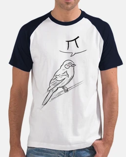 Camiseta pi, blanca y azul marino