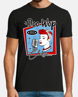 Camiseta Pin Up Girl Cantante Doo Wop Rockabilly Style Vintage 1950s Rock and Roll Micrófono
