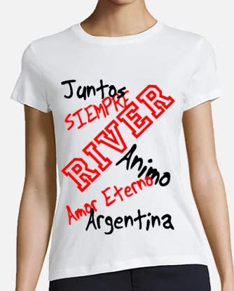 camiseta river mujer manga corta blanca calidad premium