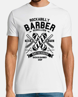 Camiseta Rockabilly Barber Retro Rebellion Estilo Vintage BarberShop