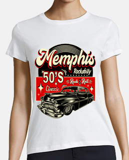 Camiseta Rockabilly Memphis Tennessee USA Vintage Rock and Roll Rockers Coches Clásicos Americanos 