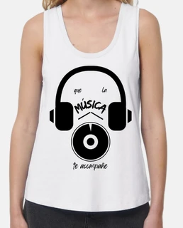 Camiseta tirantes que la música te acompañe NEGRO