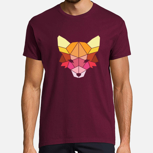 camiseta zorro poligonal color