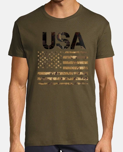 Tee-shirt camouflage drapeau américain