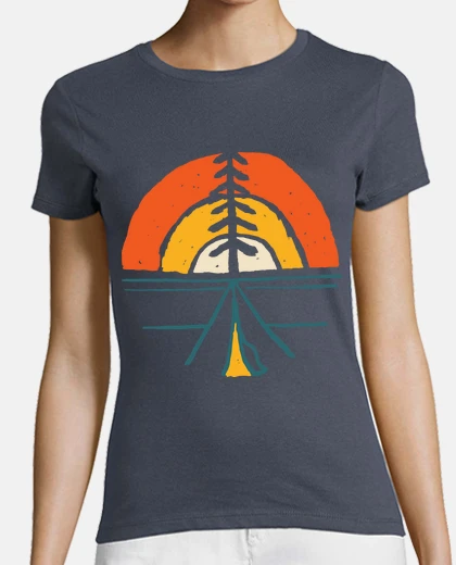 Tee-shirt camp et coucher de soleil