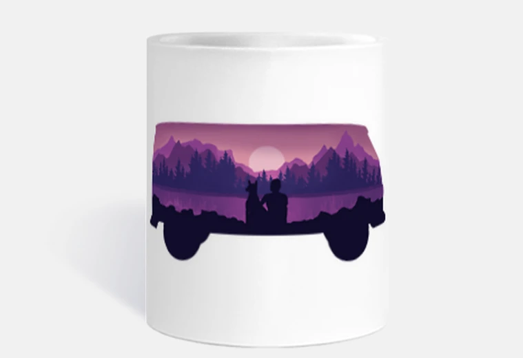Cup camper van and adventures in nature