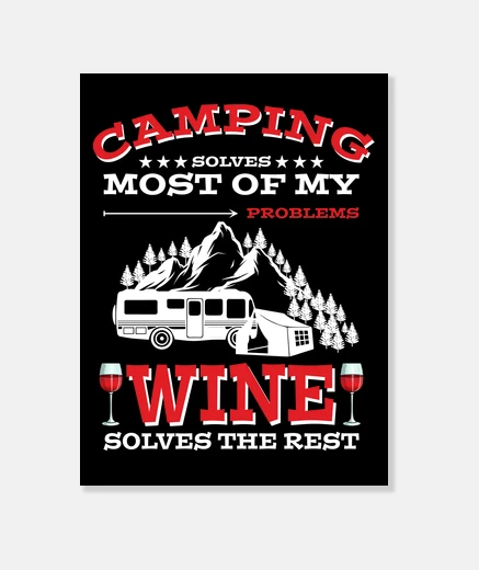 Stampa Camping and Wine Funny Sayings