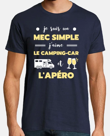 Tee-shirt camping car apero humour retraite homme