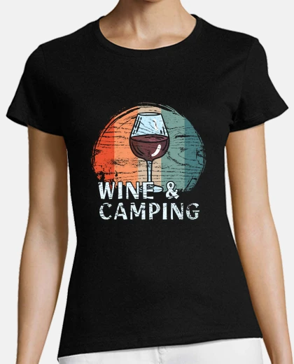 T-shirt Camping Drinking Wine