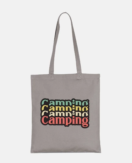 Bag camping retro writing three times vintage, retro trendy fashion bag