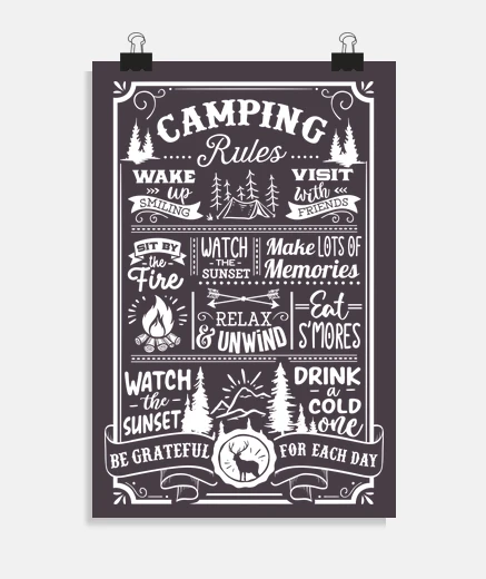 Poster Camping Rules Campeggio
