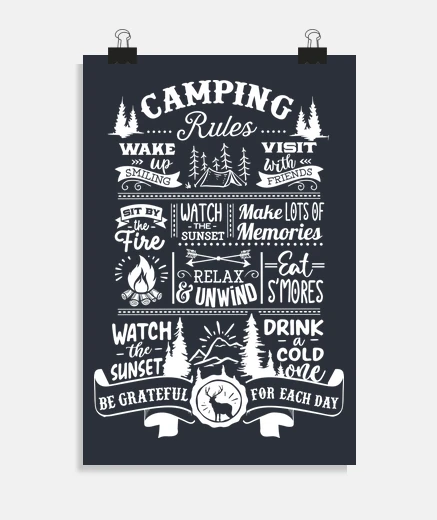 Poster Camping Rules Campeggio