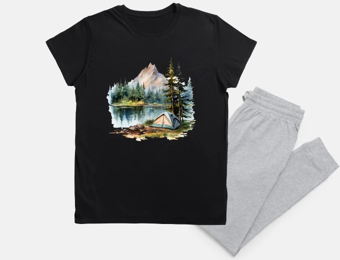 Pyjama camping sauvage en montagne forêt nuit sommeil 
