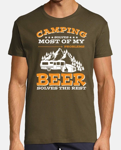 Playera camping y cerveza refranes divertidos