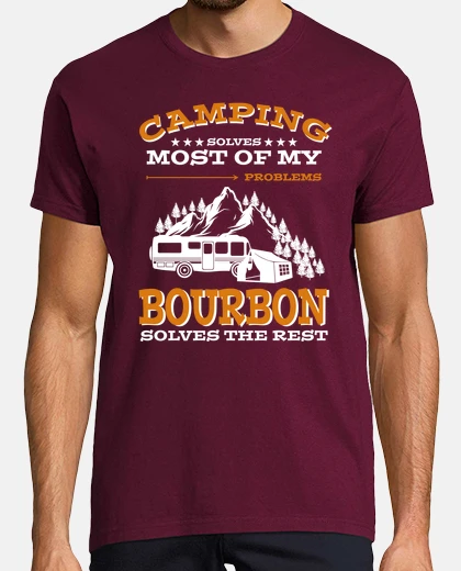 Playera camping y whisky bourbon refranes diver