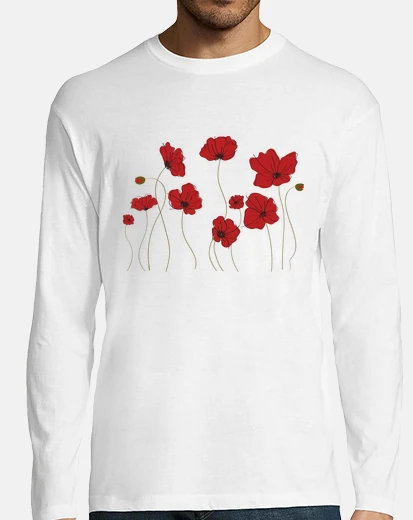 Camiseta campo de amapolas
