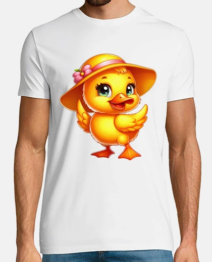 Tee-shirt canard jaune gomme chapeau glamour à personnaliser 