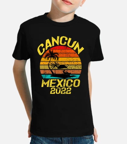 Camiseta niños cancun mexico 2022 souvenir familiar laTostadora