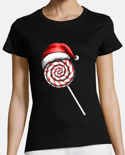 Playera candy cane lollipop santas hat merry