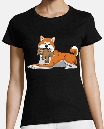 T-shirt cane akita inu con peluche e