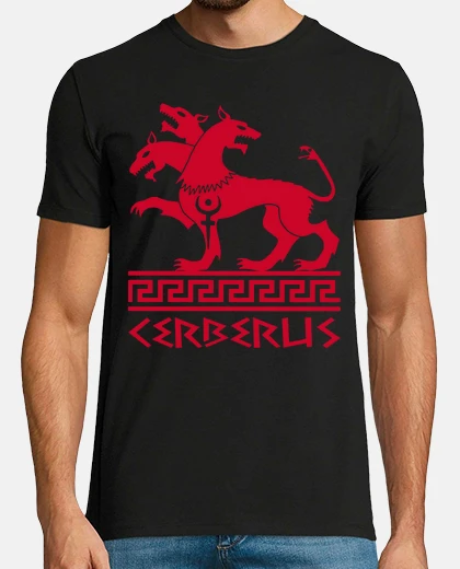 T-shirt cane cerberus rosso